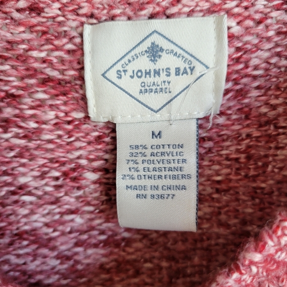 NWOT ST.JOHNS BAY Cable Knit Marled Crewneck Sweater - Picture 9 of 10